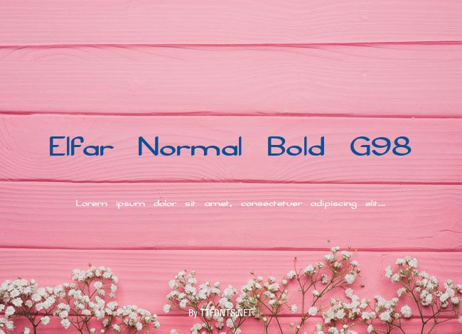 Elfar Normal Bold G98 example